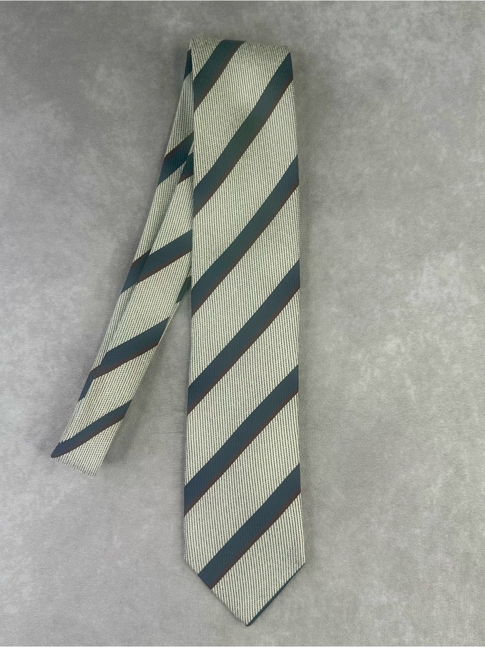Carolina Herrera Red White & Blue Striped 100% Silk Designer Tie